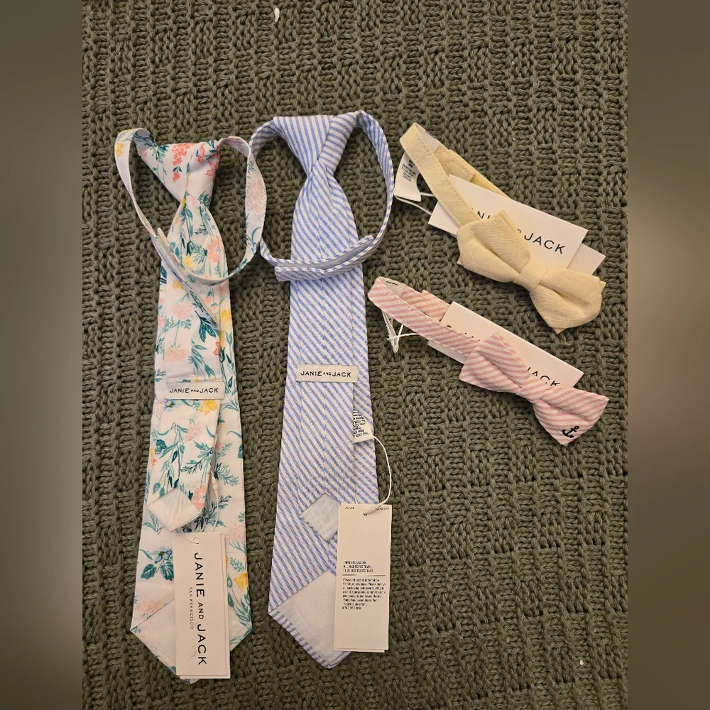 Navy Jack Floral and Striped Ties Set